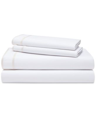 Spencer 300 Thread Count Sateen Border Sheet Set, Queen | Macy's