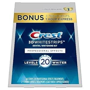 Crest 3D Whitestrips, Professional Effects, Teeth Whitening Strip Kit, 44 Strips (22 Count Pack) | Amazon (US)