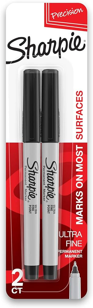 SHARPIE 37161PP Permanent Markers, Ultra Fine Point, Black, 2 Count | Amazon (US)