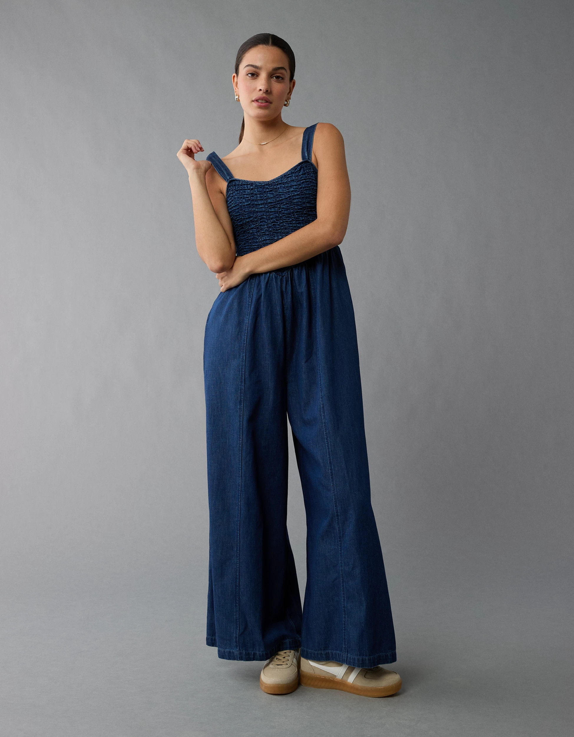 AE Smocked Sweetheart Jumpsuit | American Eagle Outfitters (US & CA)