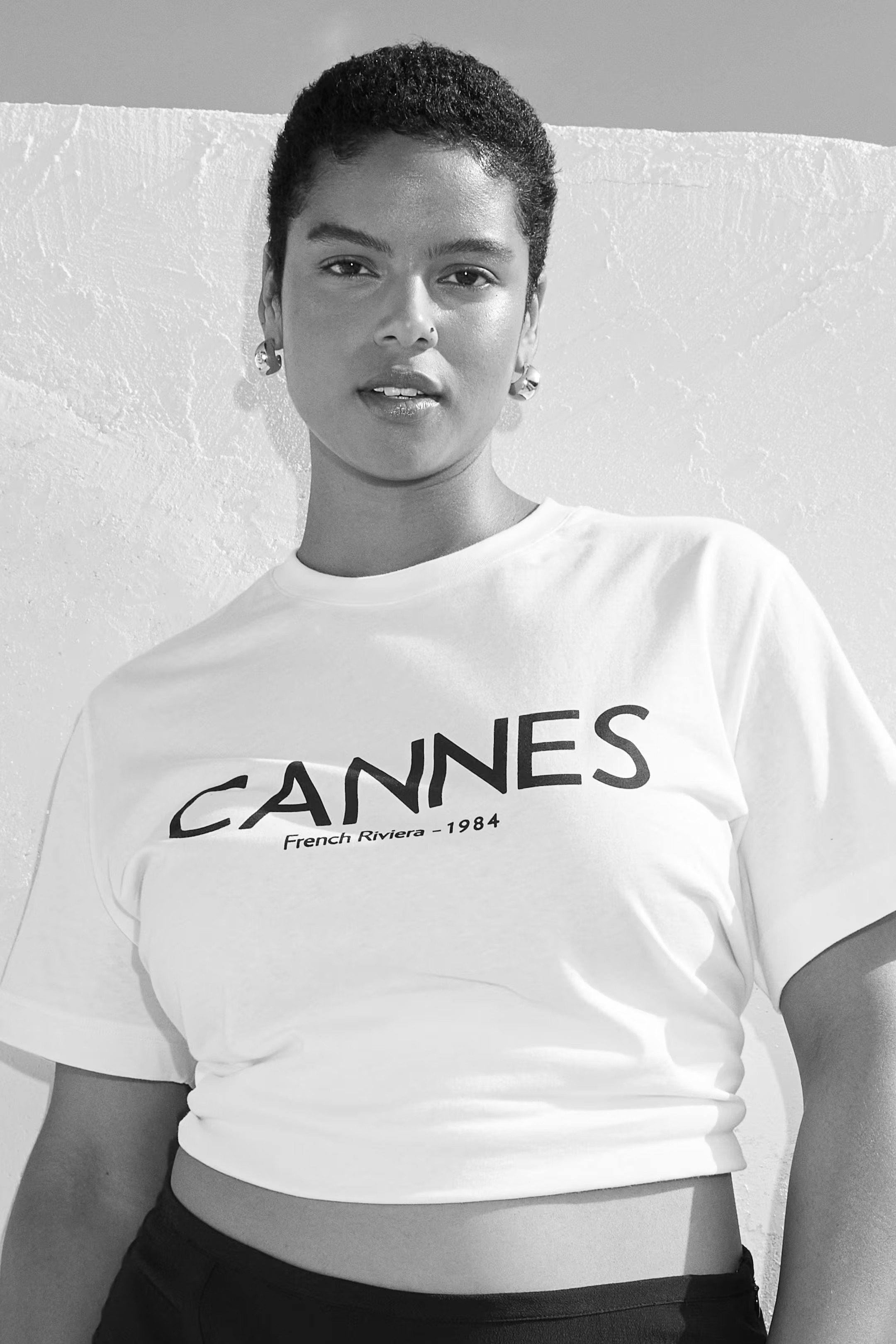Printed T-shirt - White/Cannes - Ladies | H&M US | H&M (US + CA)