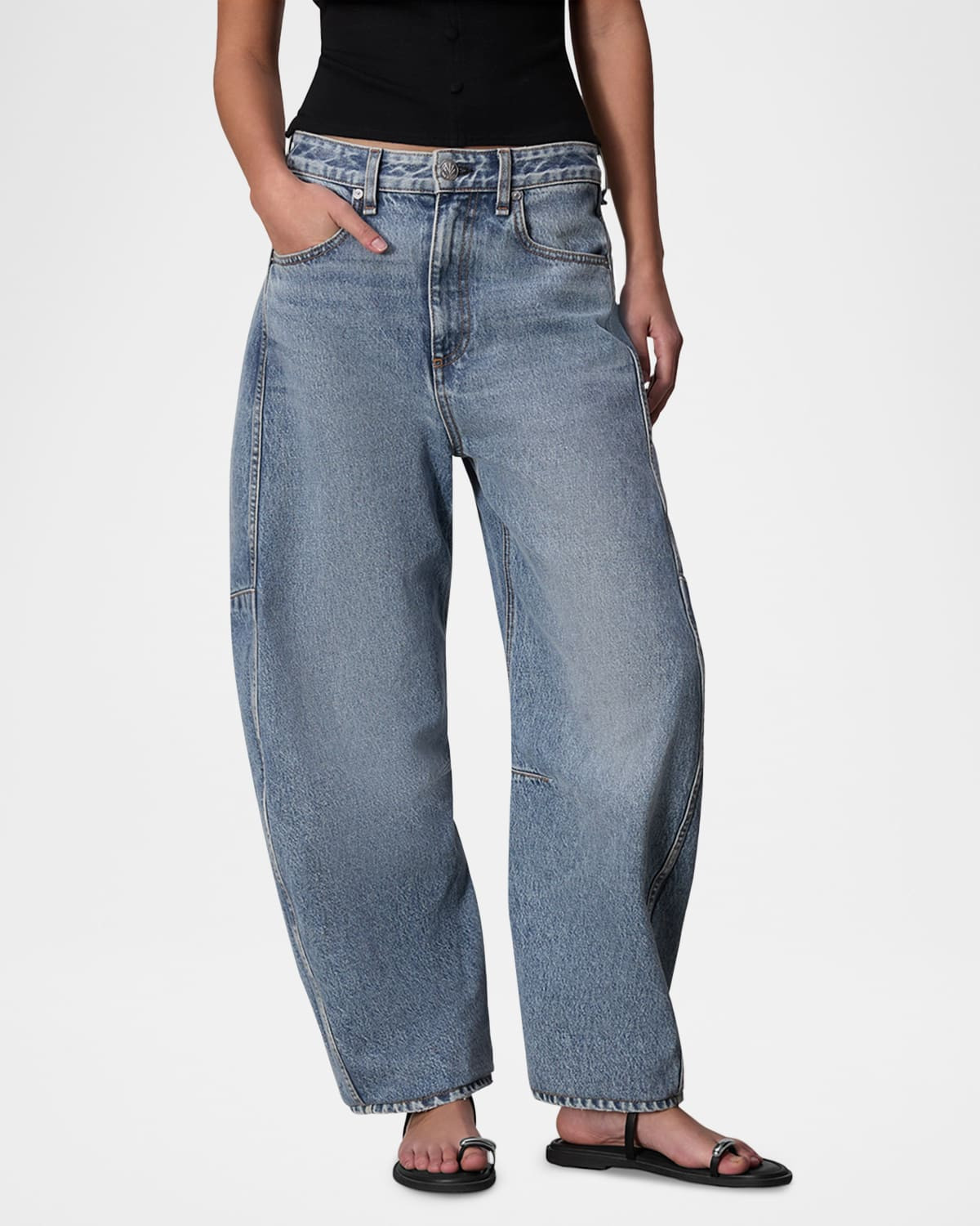 Charlie Ankle Barrel-Leg Jeans | Neiman Marcus