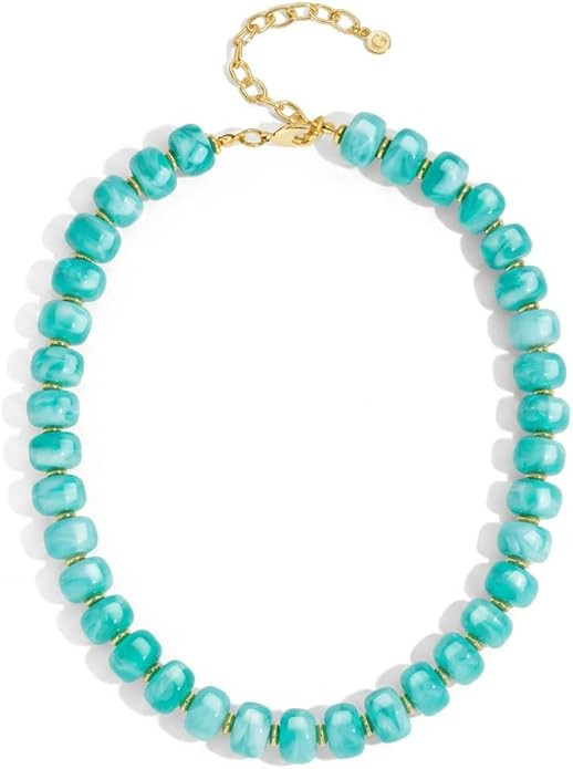 Chunky Beaded Choker Necklace for Women Statement Necklace with Gold Accent Adjustable Beach Summ... | Amazon (US)