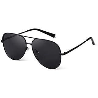 Amazon.com: VivienFang Premium Polarized Sunglasses Womens, Trendy Black Oversized Aviator Sungla... | Amazon (US)