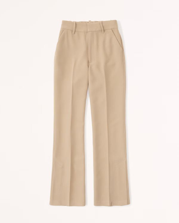 Women's Tailored Split-Hem Flare Pants | Women's Clearance | Abercrombie.com | Abercrombie & Fitch (US)