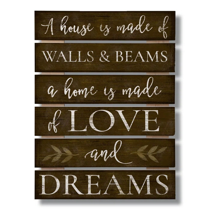 Pallet Sign 'Home Made of Love' Textual Art on Wood | Wayfair North America