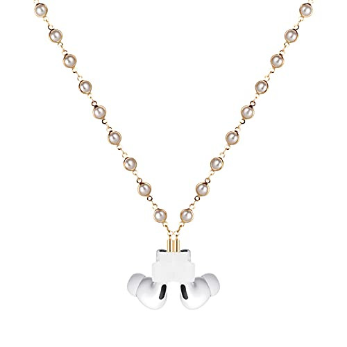 Newest Anti-Lost Airpods Neck Strap Holder Magnetic Gold Leash White Pearl Chain Necklace Gifts for  | Amazon (US)