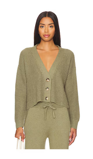Recycled Sweater Cropped Cardigan in Moss | Revolve Clothing (Global)