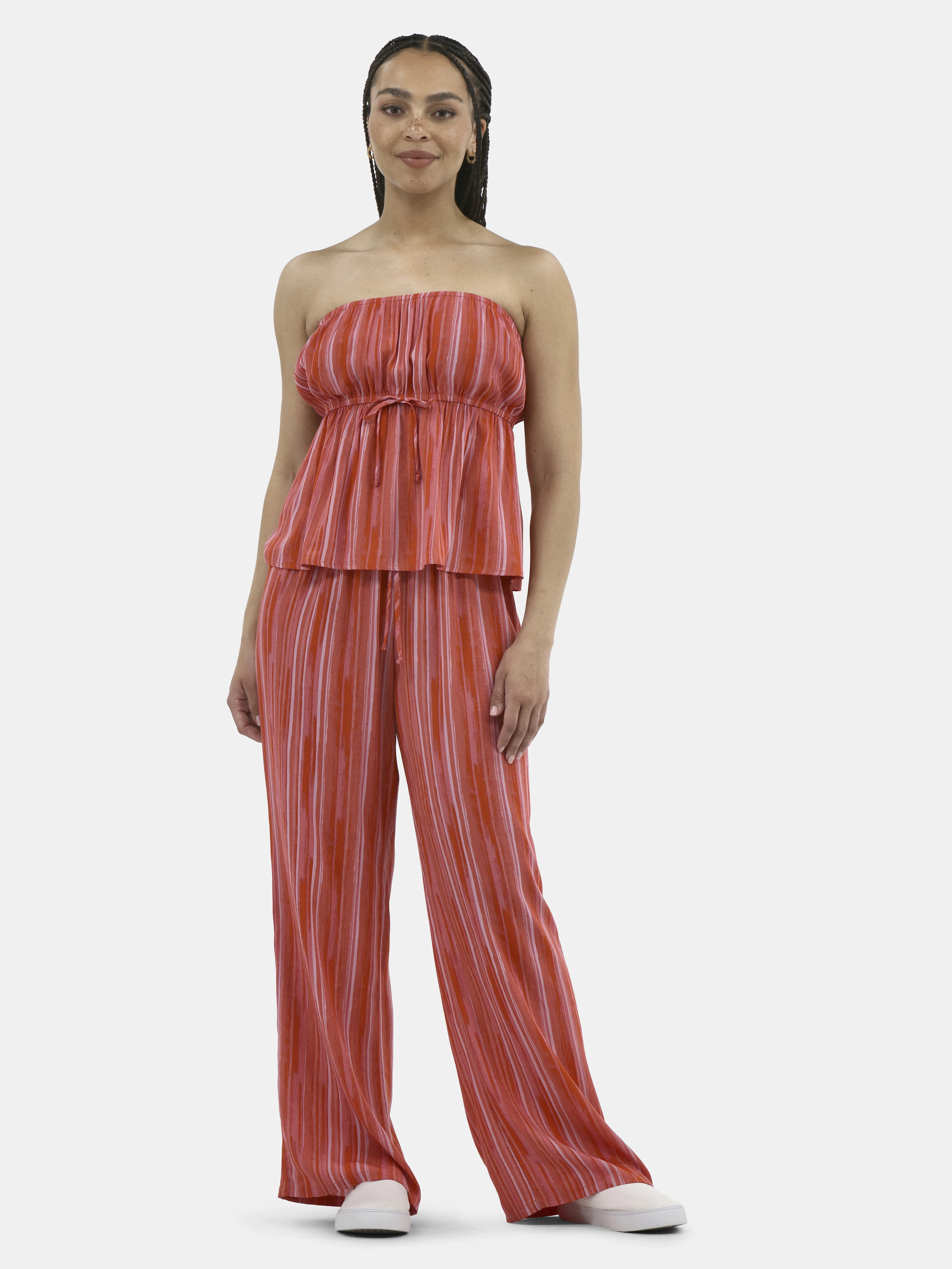 No Boundaries Tube Top and Palazzo Pants Set, 2-Piece, Women's | Walmart (US)