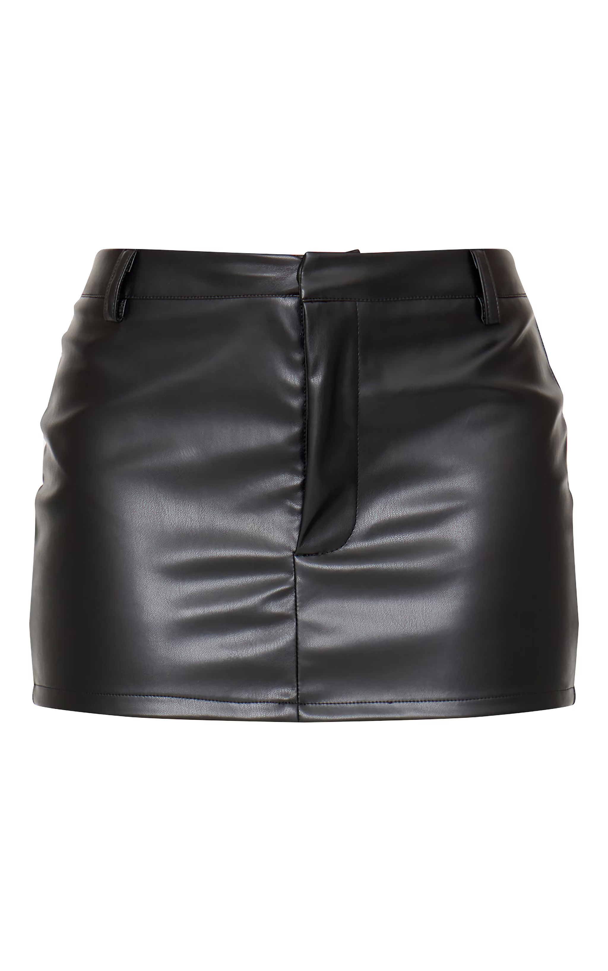 Black Faux Leather Low Rise Micro Mini Skirt | PrettyLittleThing US