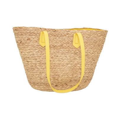 Saro Lifestyle Chic Straw Tote Bag, 19"x11", Yellow | Target