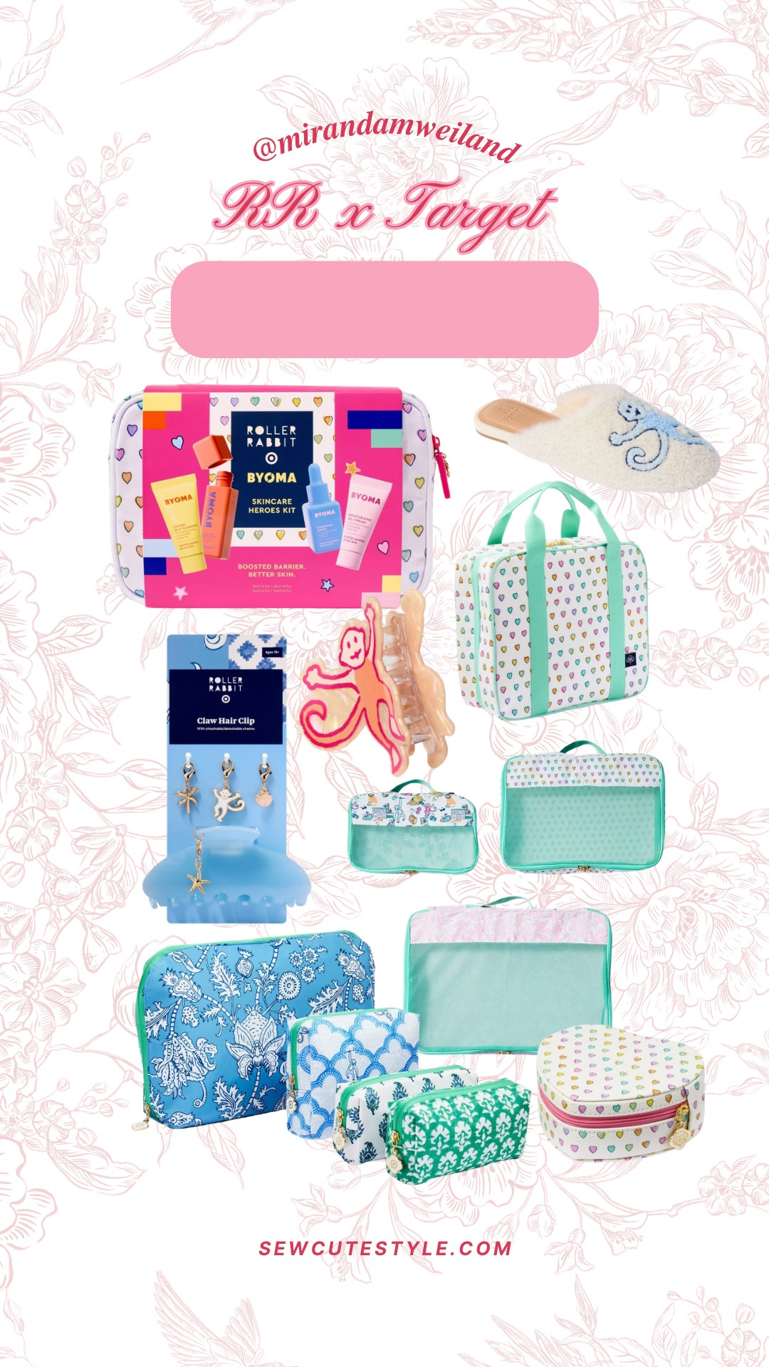 Target x Roller Rabbit favorite accessories and beauty finds! Collection launched 3/7 at 2am CST and in stores 3/7. This will sell out! 

roller rabbit target / roller rabbit target collection / target new arrivals / target spring collection / roller rabbit collab / target roller rabbit pajamas / roller rabbit target women / roller rabbit target kids / roller rabbit target baby / target spring pajamas / colorful spring loungewear / matching family pajamas / target resort wear / affordable spring fashion / target vacation outfits