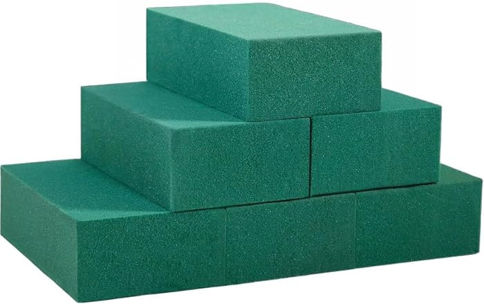 FLOFARE Pack of 6 Floral Foam Blocks Each (6"L x 3.38"W x 1.85"H) Green Wet & Dry Flower Foam for... | Amazon (US)