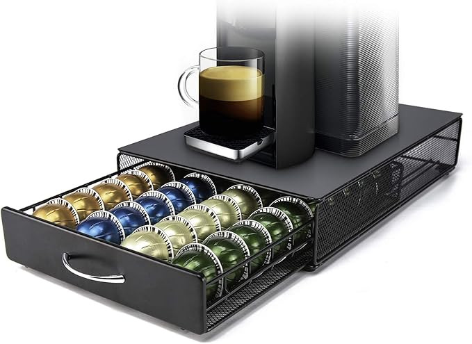 Nespresso Vertuoline Capsule Storage Drawer Vertuo Coffee Holder Metal Multiple Flavors Pods Orga... | Amazon (US)