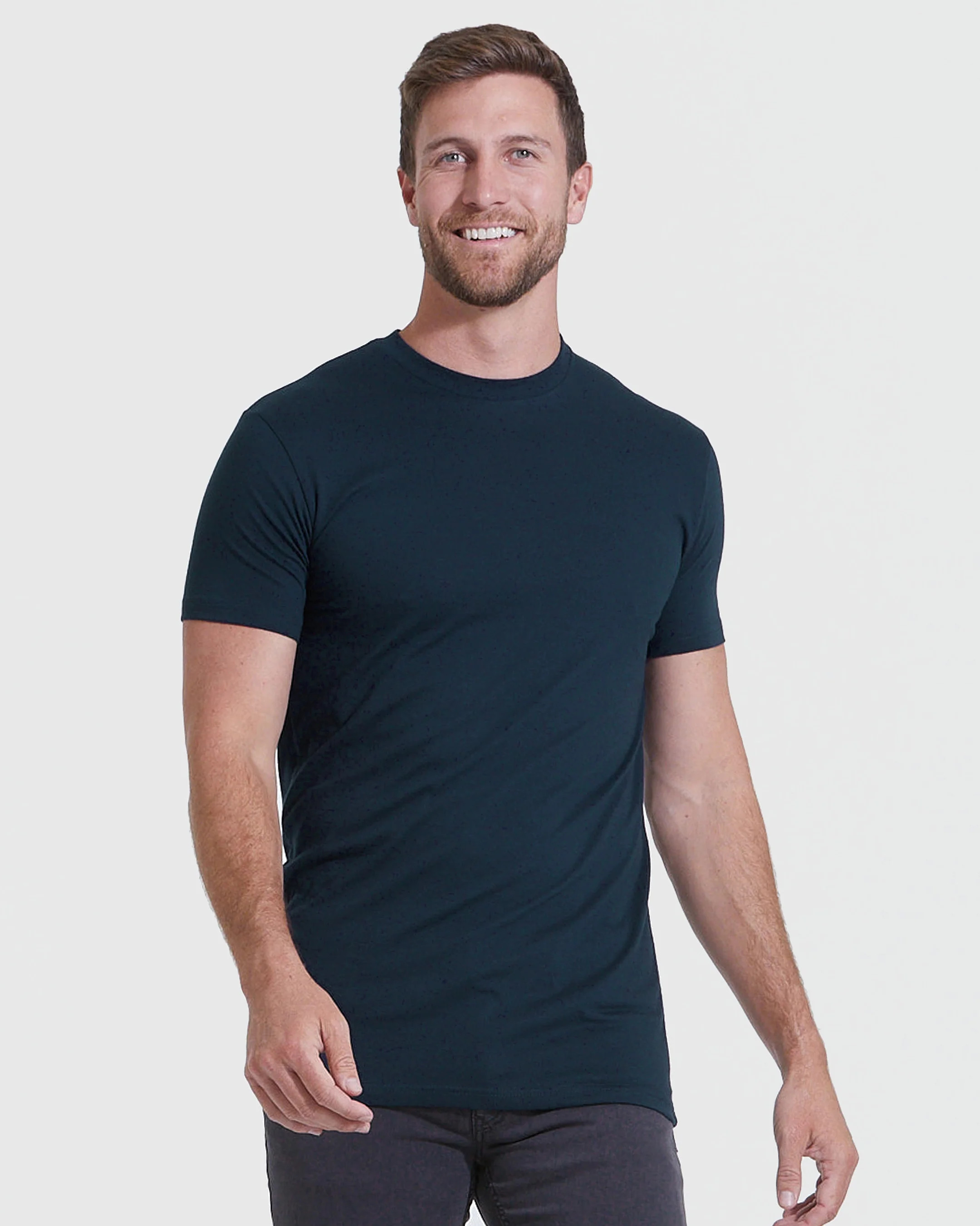 Navy Tall Straight Hem Crew Neck T-Shirt | True Classic