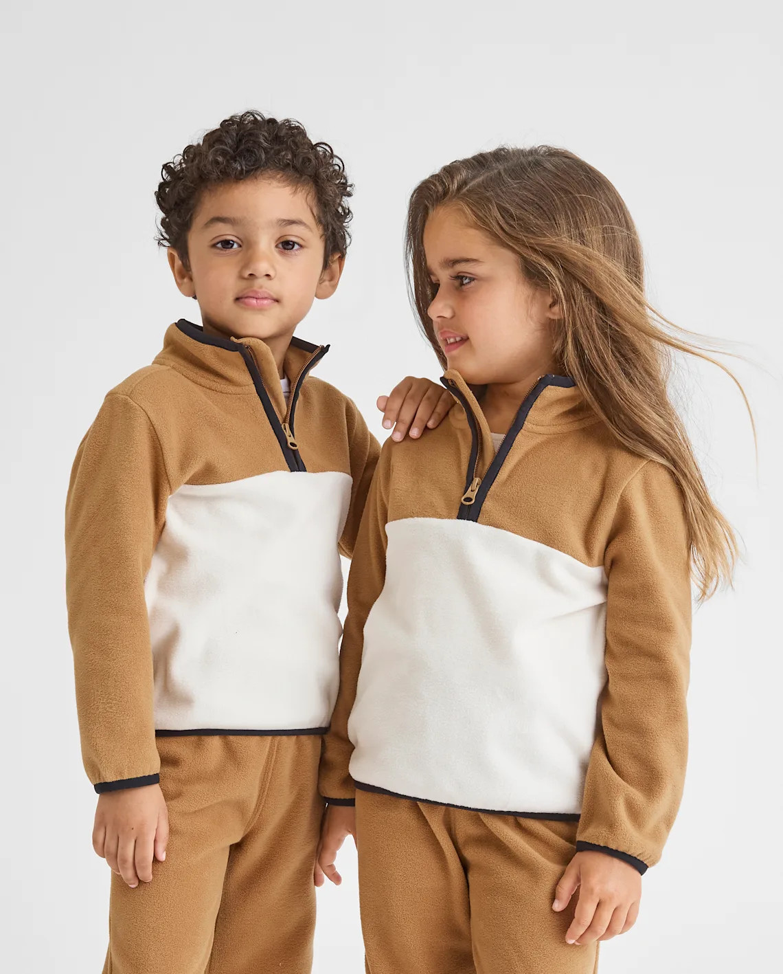 Toddler Colorblock Microfleece Half Zip Pullover - brown | The Children's Place
