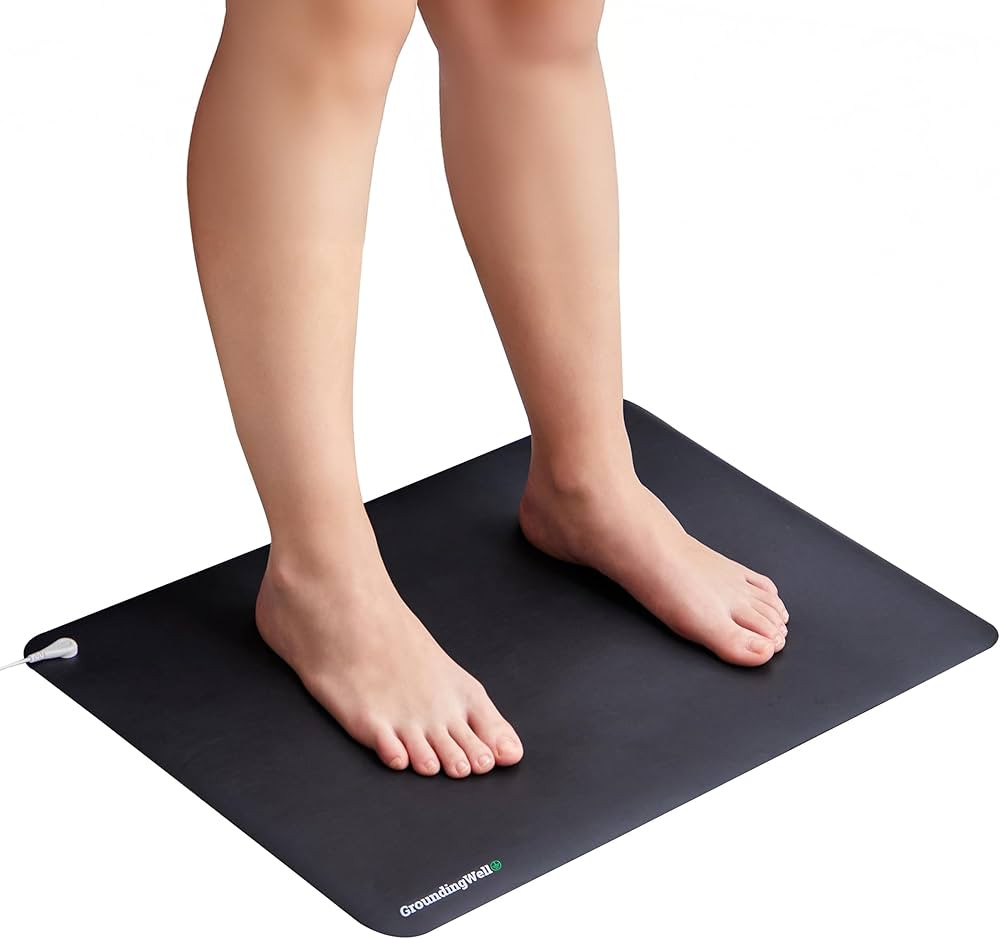 GroundingWell - Grounding Mat for Feet with 15ft Cord, 50K Ohm Resistor, Carbon Layer - Ground Ma... | Amazon (US)