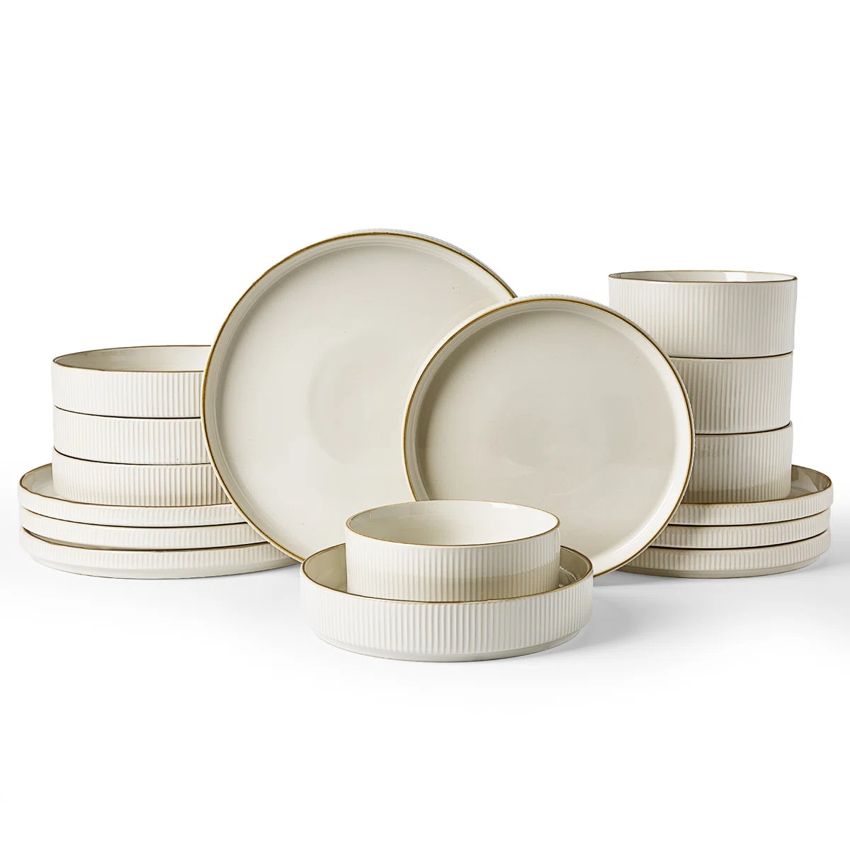 Azal Stoneware Dinnerware Sets, 16 Piece Dish Set | Wayfair North America