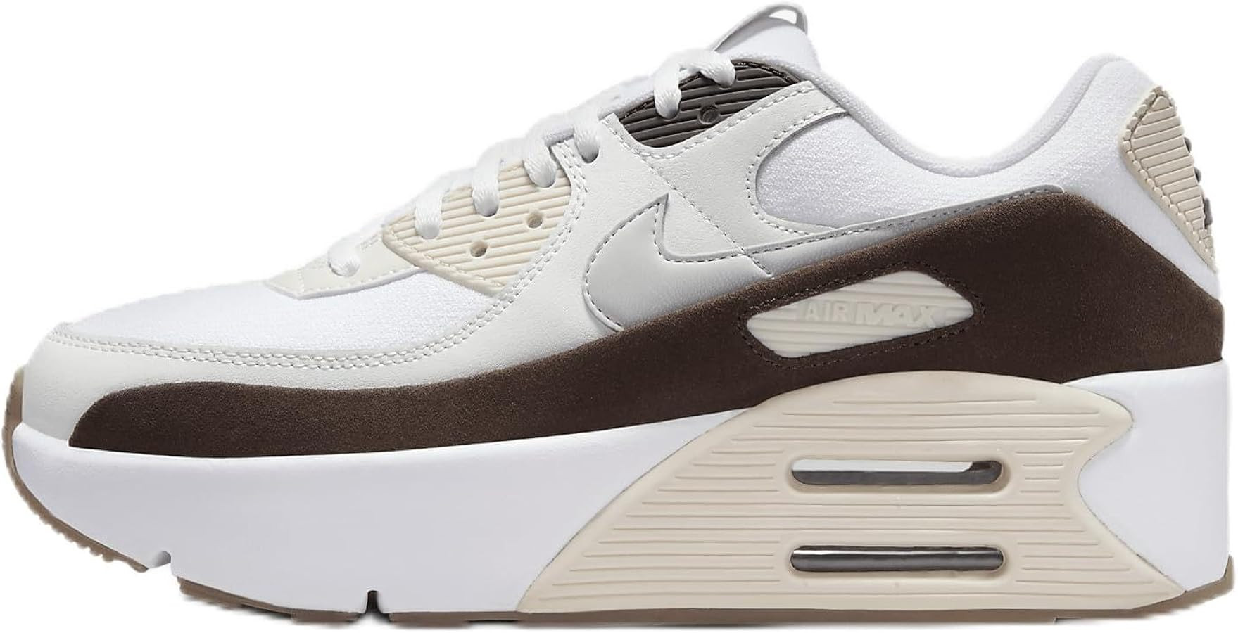 Amazon.com | Nike Air Max 90 LV8 Women's Shoes (FD4328-102, White/Baroque Brown/Light Orewood Bro... | Amazon (US)