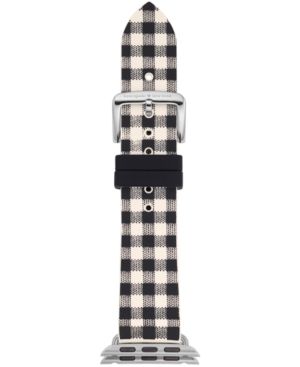 kate spade new york Women's Black & White Gingham Silicone Apple Watch Strap | Macys (US)