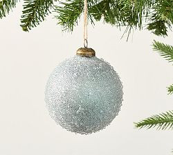 Light Blue German Glitter Ornament | Pottery Barn (US)