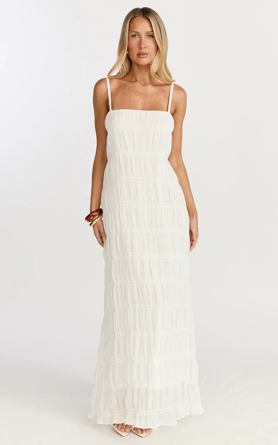Textured Detail Dress in Cream | Showpo (US, UK & Europe)
