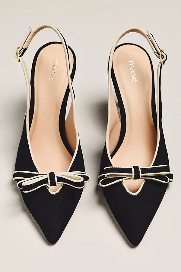 Bow Pointed-Toe Slingback Heels | Anthropologie (US)