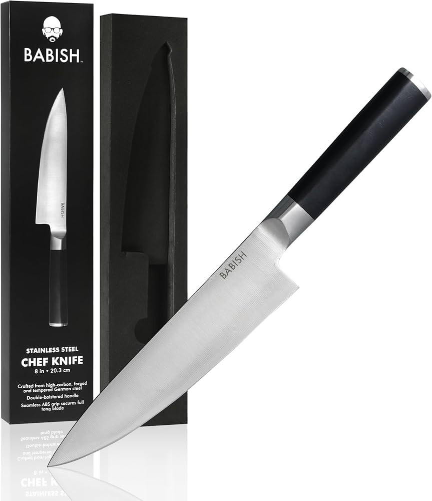 Babish High-Carbon 1.4116 German Steel Cutlery, 8" Chef Kitchen Knife, | Amazon (US)