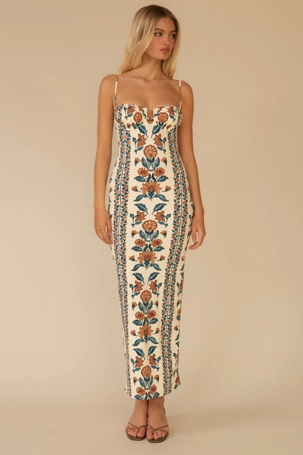 Winona Floral Petal Long Slip Dress | Montce