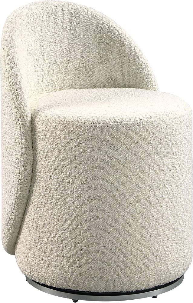 OSP Home Furnishings Lystra Swivel Barrel Vanity Chair with Textured Boucle Fabric, Cream | Amazon (US)