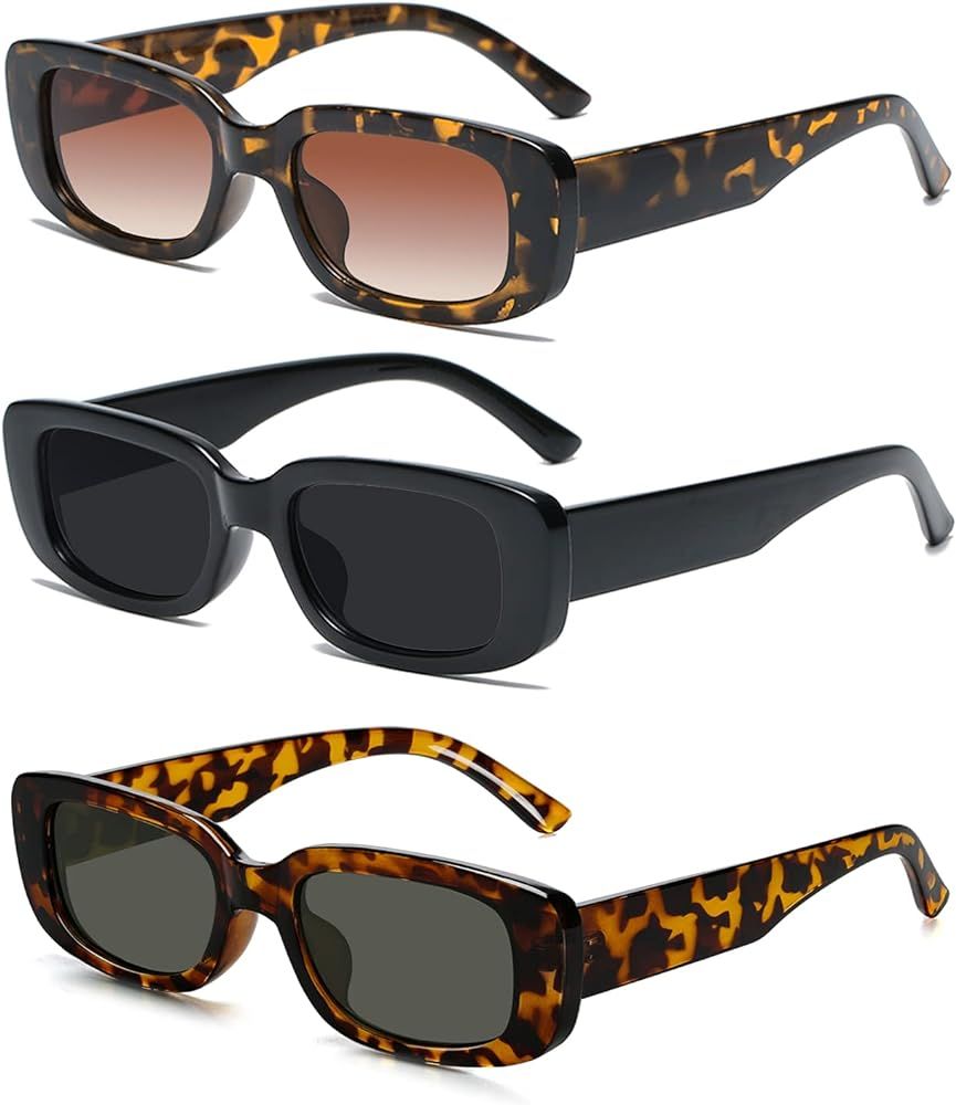 Sunglasses for Women Men CHBP 3 Pack Polarized UV Protection Sun Glasses Trendy Big Retro Fashion... | Amazon (US)