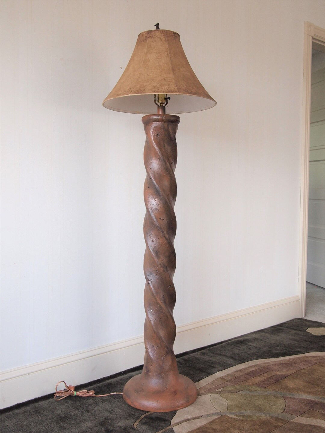 Vintage 1980s SPIRAL TWIST Column Plaster Floor LAMP 63 - Etsy | Etsy (US)