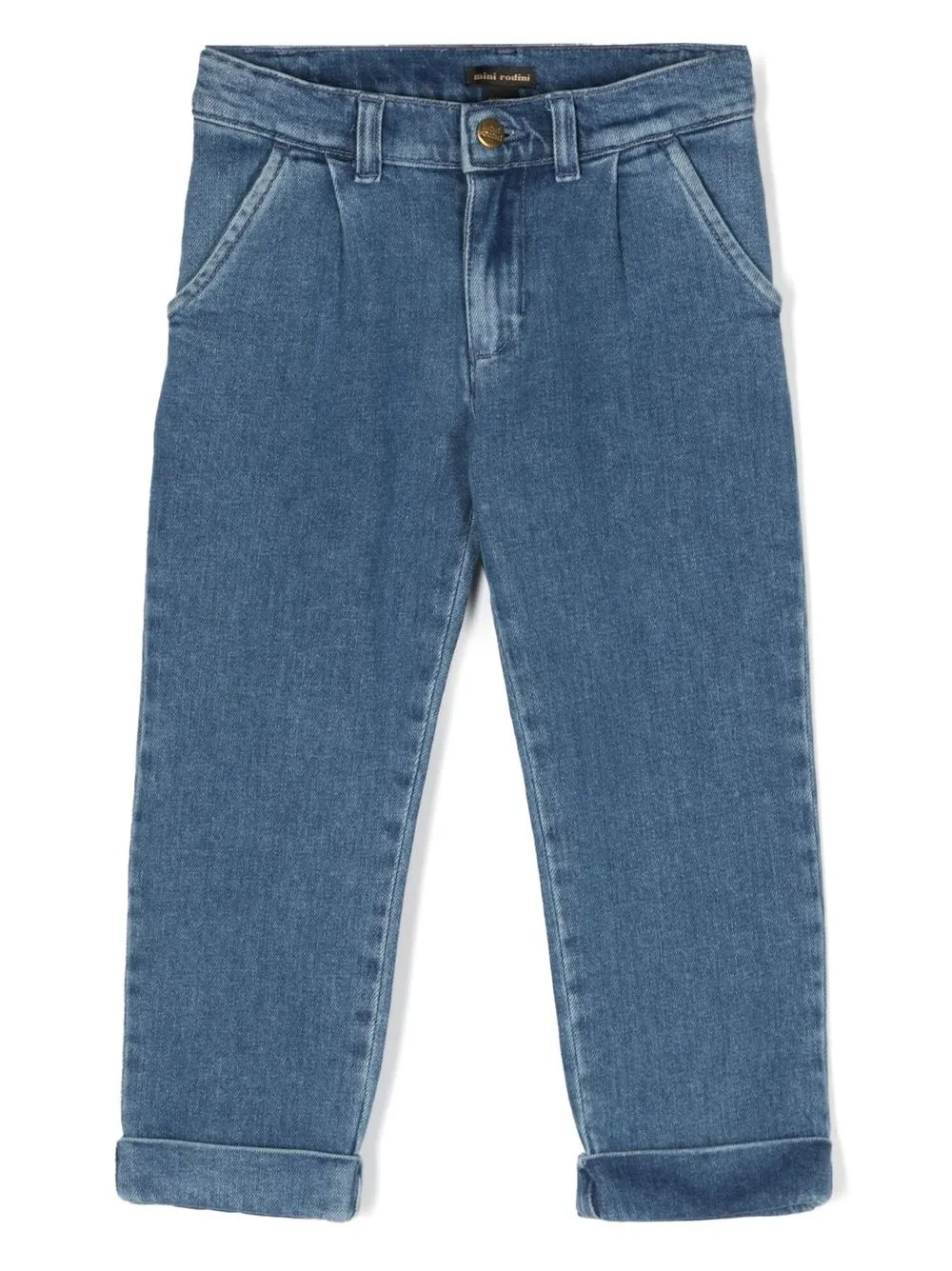 Mini Rodini logo-embroidered Jeans | Blue | FARFETCH | Farfetch Global