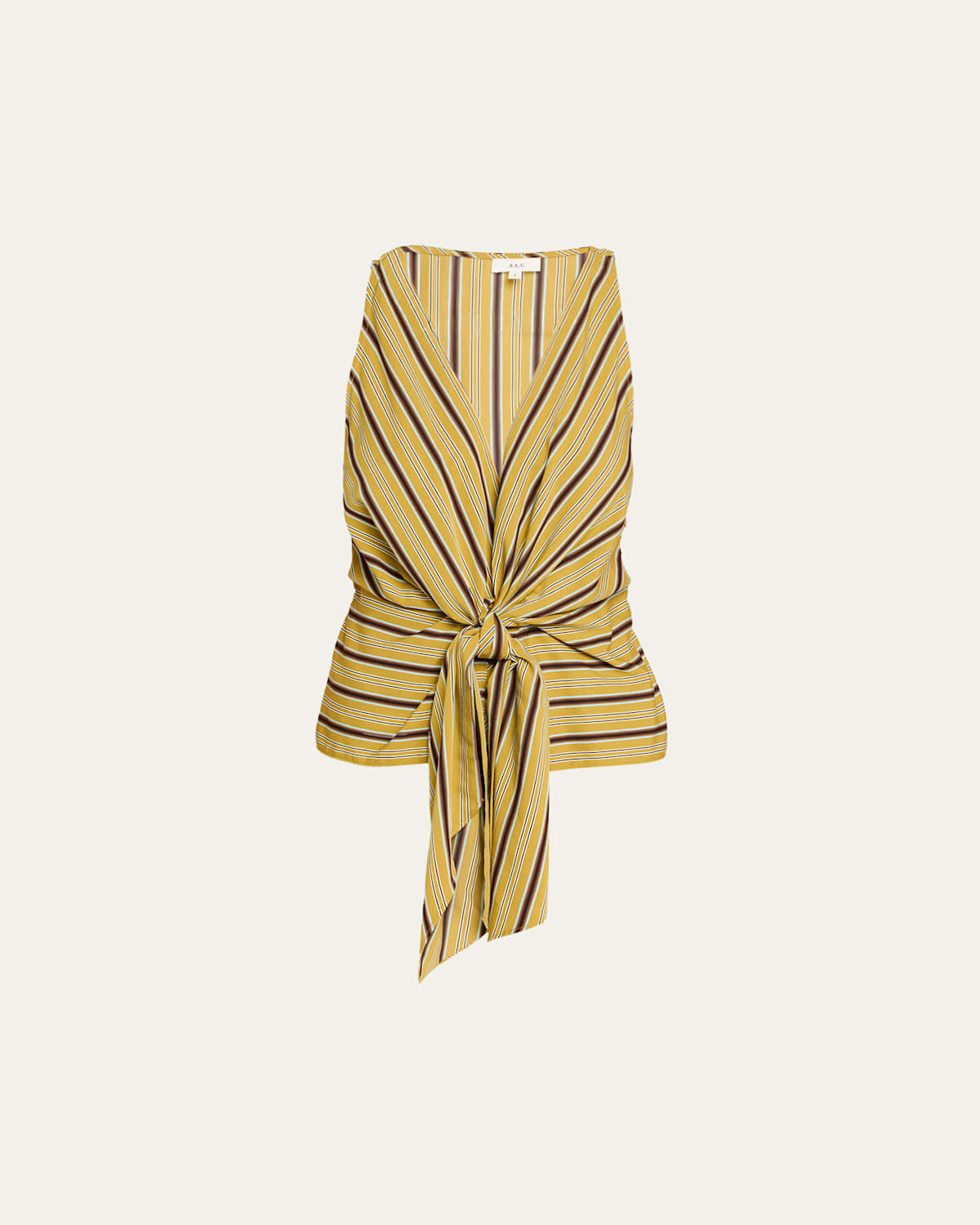 Elle Stripe Sleeveless Tie-Front Top | Bergdorf Goodman