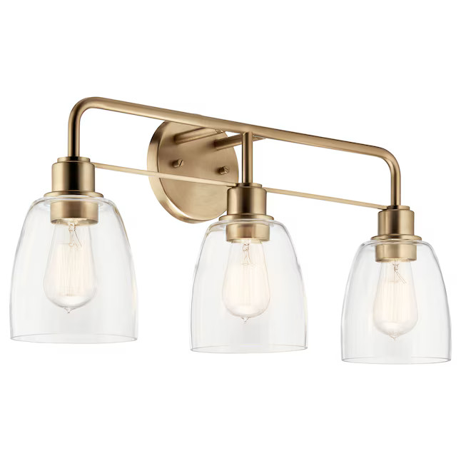 Kichler Meller 24.25-in 3-Light Champagne Bronze Vintage Vanity Light | Lowe's