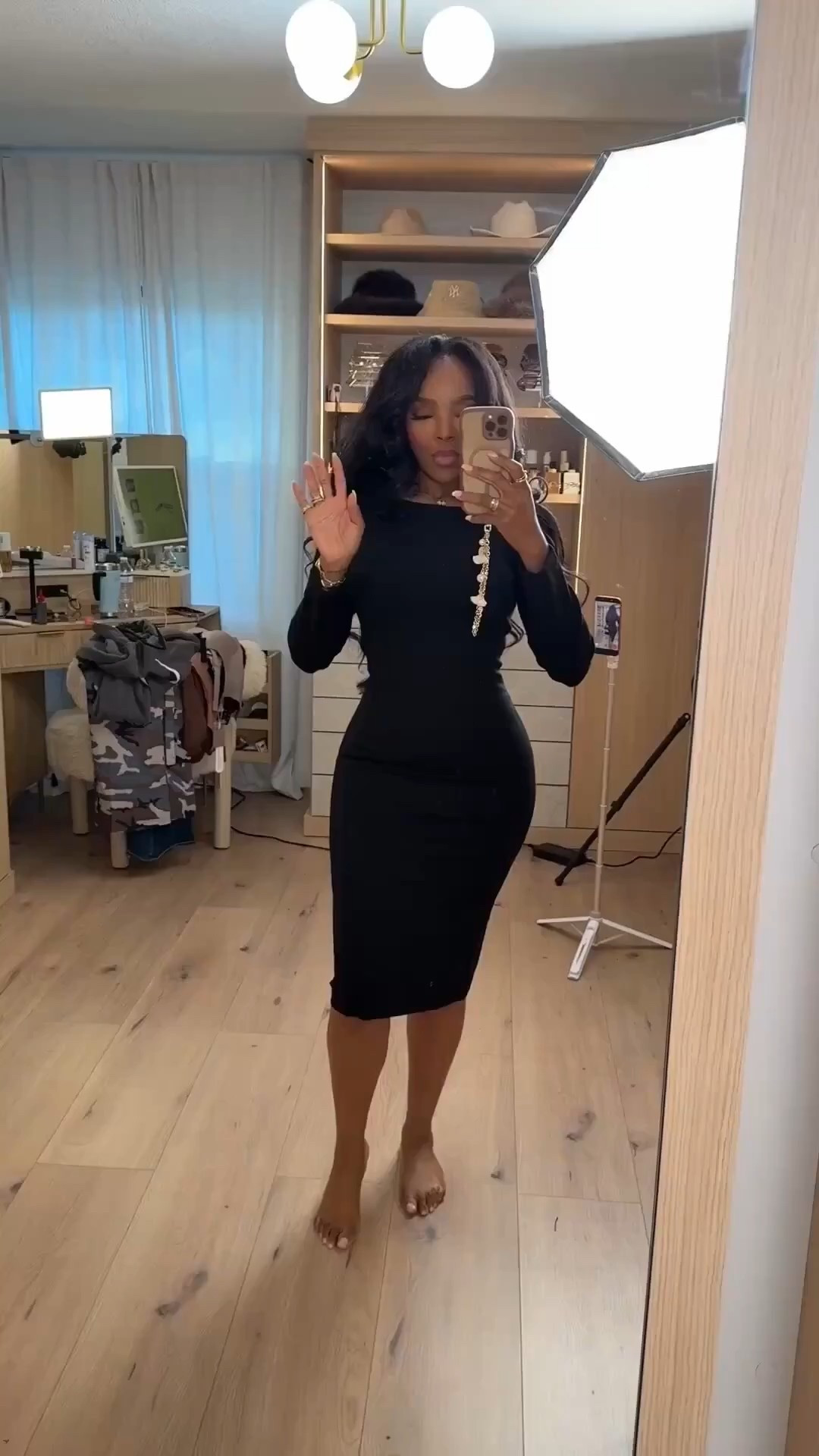 Cost per wear drops fast with a sculpted black midi like this — a true forever piece that earns its place in your closet season after season. With @Spanx-level smoothing and comfortable stretch, it hugs in all the right places while still feeling polished, wearable, and effortless from day to night.

This is the kind of dress you’ll reach for on repeat. Dress it up with heels and statement jewelry or keep it simple with sleek boots and a coat — a long-term shopping strategy that never goes out of style.

Perfect for:
• Date nights
• Holiday events
• Dinners and celebrations
• Work-to-evening looks

📏 Sizing:
Dress (Small)

📏 Measurements:
5’4” · 138 lbs · 34D · 27” waist · 40” hips

Black midi dress, sculpting black dress, @Spanx bodycon dress, classic little black dress, flattering fitted dress, timeless wardrobe staple, chic everyday elegance styled multiple ways for maximum value.

Tap to get details.

Follow me on Instagram and YouTube @kirasfashionfinds