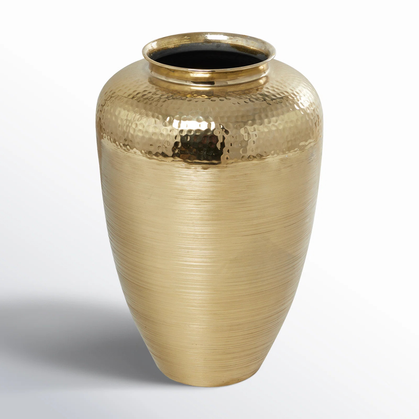 Mercer41 Aluminum Metal Brushed Decorative Gold Vase with Hammered Top & Reviews | Wayfair | Wayfair North America