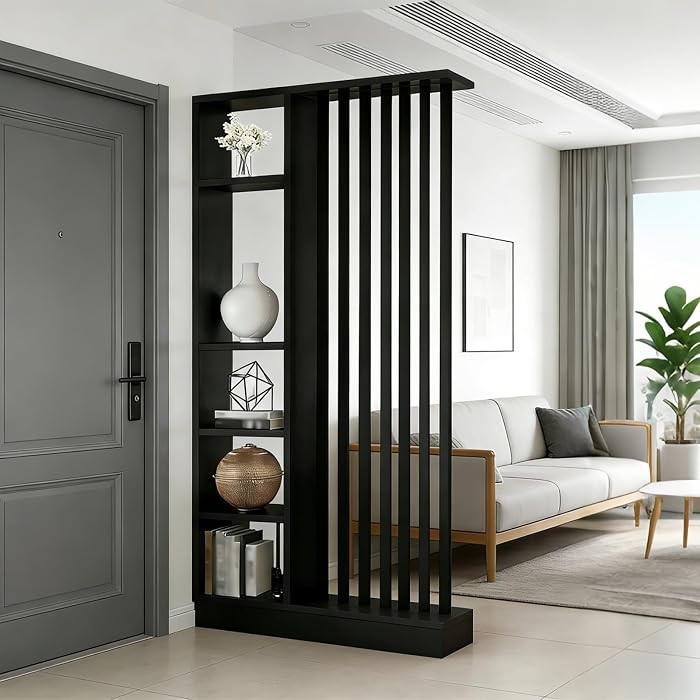 Room Divider with Shelves, Entrance Hall Partition Screen Column Floor to Ceiling - Freestanding ... | Amazon (US)