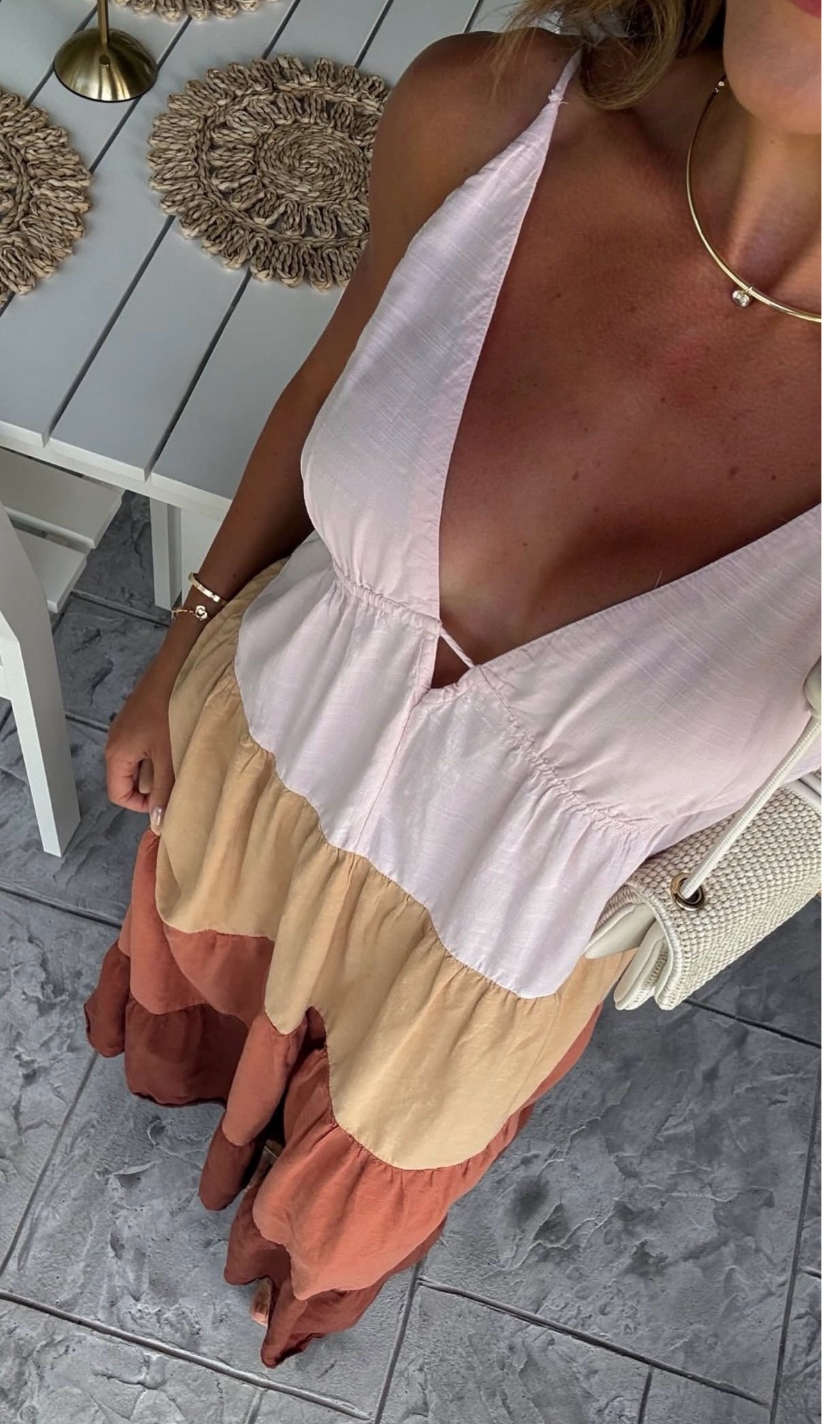 Anthropologie color block dress (sold out but found another similar option 🥰)
Electric Picks necklace

#LTKootd