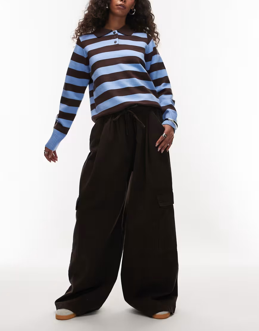 ASOS DESIGN utility washed cargo pants in brown | ASOS (Global)