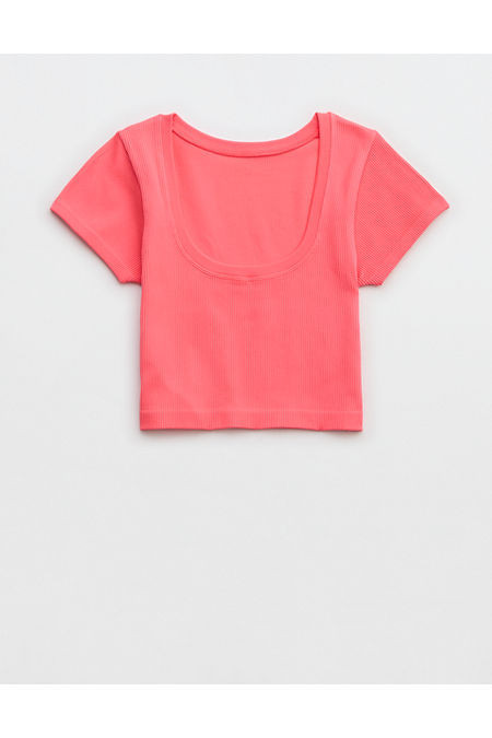 OFFLINE By Aerie Seamless Rib Scoop T-Shirt Women's Tropadelic S | Aerie