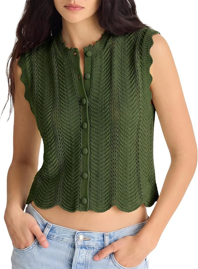 Womens Ribbed Knit Tank Tops Sleeveless Peplum Cotton Vest | Amazon (US)
