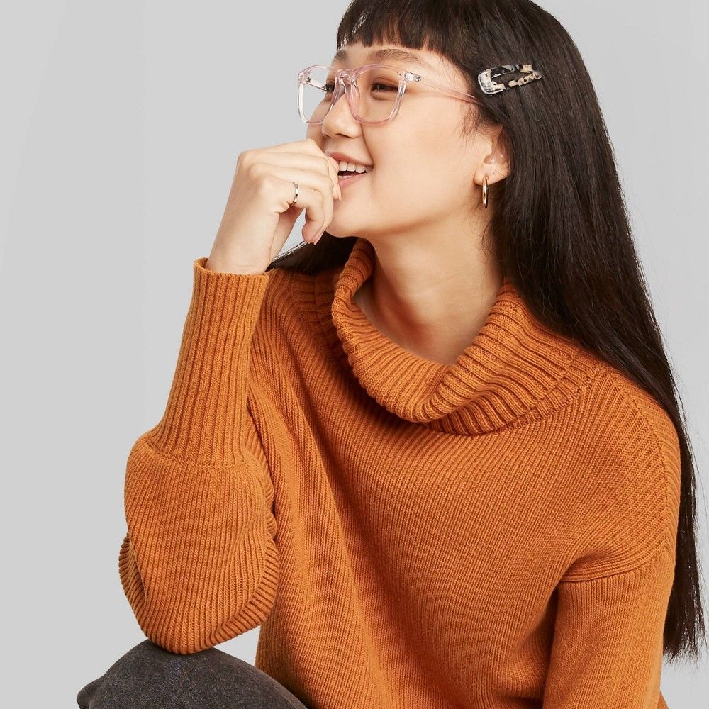 Women's Turtleneck Cropped Pullover Sweater - Wild Fable™ | Target