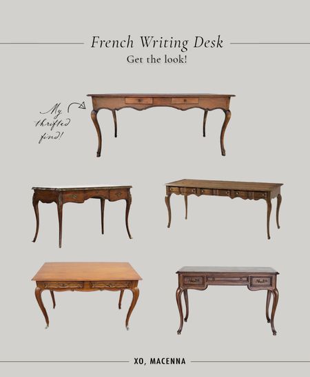 The French writing desk I found on fb marketplace was the perfect size and style for our home! I found some great dupes online for you guys!

#LTKfamily #LTKhome #LTKFind
