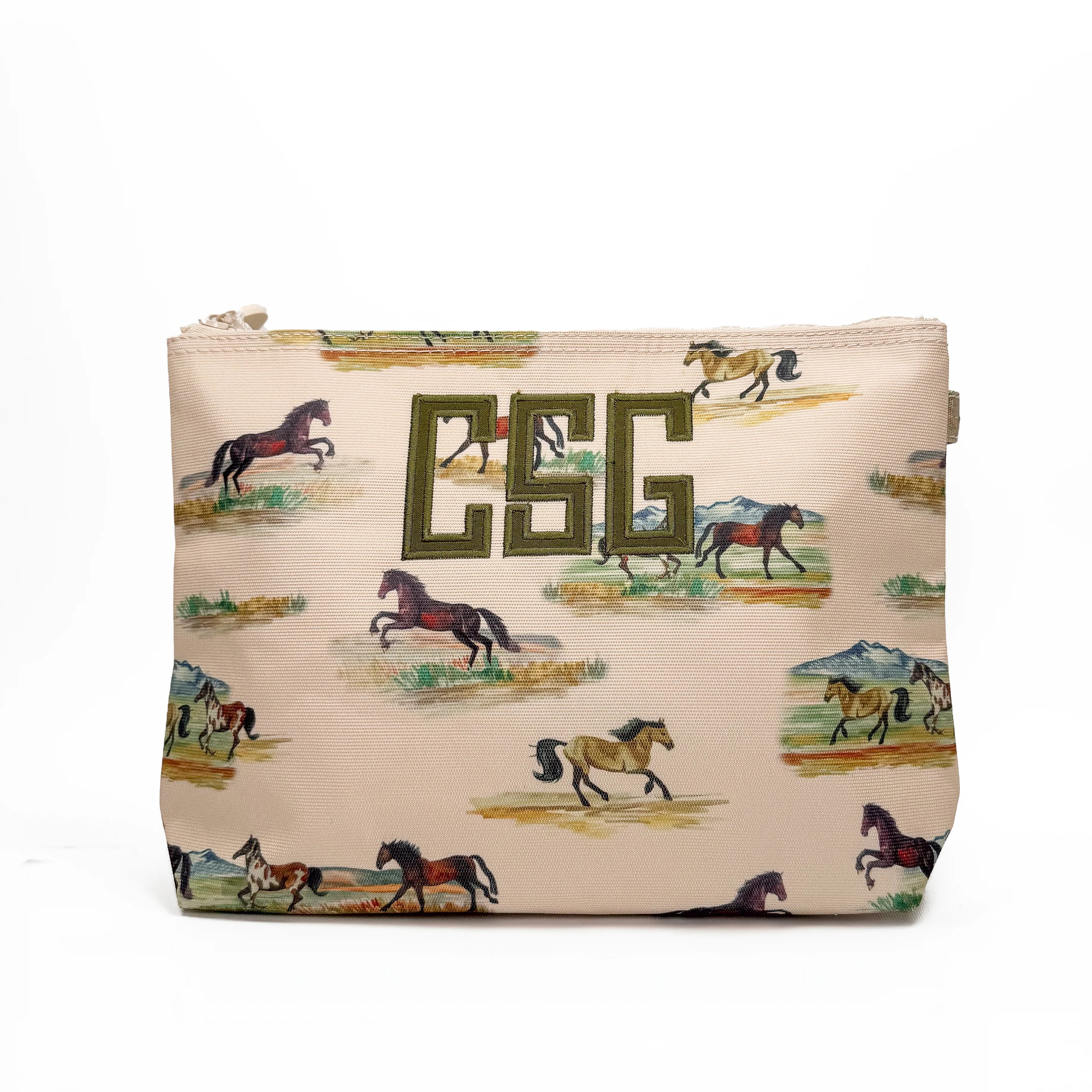 Wild Horses Large Zip Bag | Biscuit Home