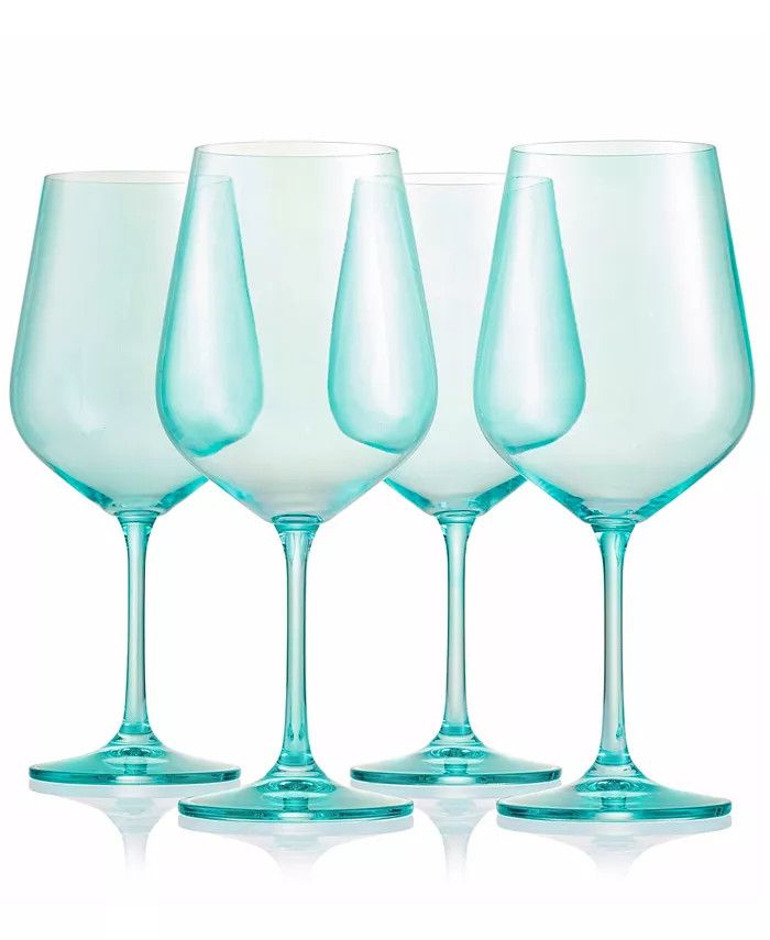 Godinger Sheer Green Stemmed Wine Glasses, Set of 4 & Reviews - Glassware & Drinkware - Dining - ... | Macys (US)