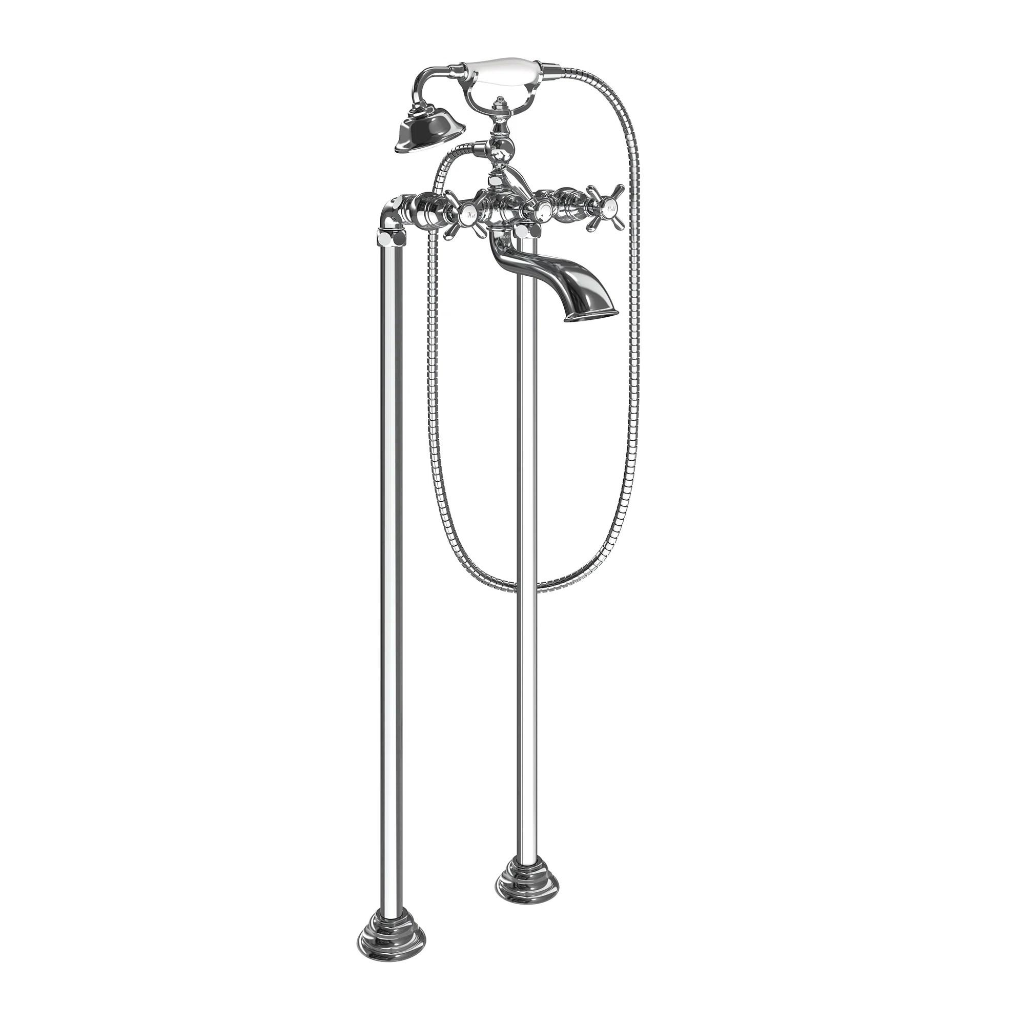 Weymouth Double Handle Wall Mounted Tub Spout Trim with Diverter and Handshower S22105 | Wayfair North America