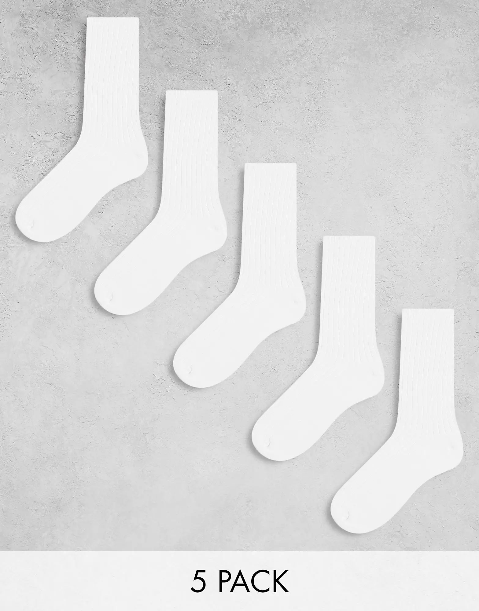 Weekday ribbed socks 5-pack in White | ASOS (Global)
