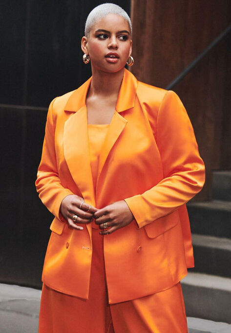 Oversized Satin Blazer | Eloquii