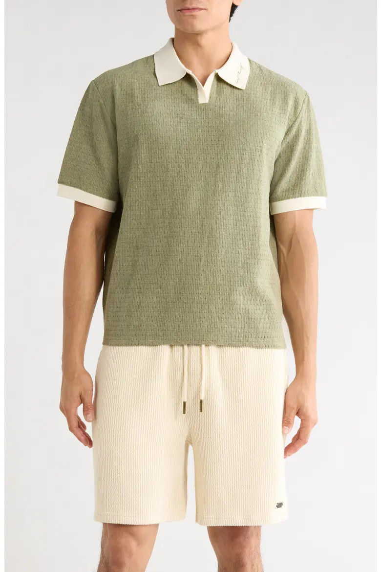 Pique Johnny Collar Polo (Men) | Nordstrom | Nordstrom